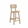 Manhattan Comfort Versailles Counter Stool in Nature Cane Front Angle - Manhattan Comfort Versailles Counter Stool in Nature Cane Front Angle