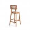 Manhattan Comfort Versailles Counter Stool in Nature Cane Back Angle