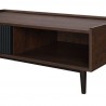 Manhattan Comfort Duane Modern Ribbed Coffee Table with Drawer and Shelf in Dark Brown Black Half