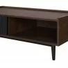 Manhattan Comfort Duane Modern Ribbed Coffee Table with Drawer and Shelf in Dark Brown Black Half - Manhattan Comfort Duane Modern Ribbed Coffee Table with Drawer and Shelf in Dark Brown Black Half