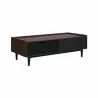Manhattan Comfort Duane Modern Ribbed Coffee Table with Drawer and Shelf in Dark Brown Black Side - Manhattan Comfort Duane Modern Ribbed Coffee Table with Drawer and Shelf in Dark Brown Black Side