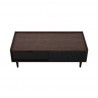 Manhattan Comfort Duane Modern Ribbed Coffee Table with Drawer and Shelf in Dark Brown Black Top