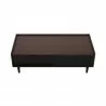 Manhattan Comfort Duane Modern Ribbed Coffee Table with Drawer and Shelf in Dark Brown Black Top - Manhattan Comfort Duane Modern Ribbed Coffee Table with Drawer and Shelf in Dark Brown Black Top