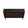 Manhattan Comfort Duane Modern Ribbed Coffee Table with Drawer and Shelf in Dark Brown Black Bottom