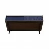 Manhattan Comfort Duane Modern Ribbed Coffee Table with Drawer and Shelf in Dark Brown Blue Bottom - Manhattan Comfort Duane Modern Ribbed Coffee Table with Drawer and Shelf in Dark Brown Blue Bottom