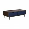 Manhattan Comfort Duane Modern Ribbed Coffee Table with Drawer and Shelf in Dark Brown Blue Other Side - Manhattan Comfort Duane Modern Ribbed Coffee Table with Drawer and Shelf in Dark Brown Blue Other Side