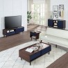 Manhattan Comfort Duane Modern Ribbed Room Set  in Dark Brown Black