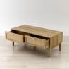 Anderson Teak Bodrum Coffee Table - Tp Angled with OPened Drawer