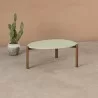 Manhattan Comfort Mid-Century Modern Gales Coffee Table with Solid Wood Legs in Pistachio Green - Manhattan Comfort Mid-Century Modern Gales Coffee Table with Solid Wood Legs in Pistachio Green