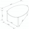 Manhattan Comfort Mid-Century Modern Gales Coffee Table with Solid Wood Legs 