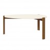 Manhattan Comfort Mid-Century Modern Gales Coffee Table with Solid Wood Legs in Greige Side
