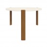 Manhattan Comfort Mid-Century Modern Gales Coffee Table with Solid Wood Legs in Greige Front
