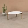 Manhattan Comfort Mid-Century Modern Gales Coffee Table with Solid Wood Legs in Matte White - Manhattan Comfort Mid-Century Modern Gales Coffee Table with Solid Wood Legs in Matte White