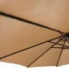 AZ Patio Heaters Offset Cantilever Umbrella in Tan with LED Lights - Closeup Top Detail - AZ Patio Heaters Offset Cantilever Umbrella in Tan with LED Lights - Closeup Top Detail