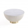 Manhattan Comfort Modern Anderson Coffee Table Upholstered in Cream Top Angle