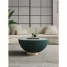 Manhattan Comfort Modern Anderson Coffee Table Upholstered in Leatherette with Ceramic Faux Marble Tabletop Green - Manhattan Comfort Modern Anderson Coffee Table Upholstered in Leatherette with Ceramic Faux Marble Tabletop Green