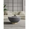 Manhattan Comfort Modern Anderson Coffee Table Upholstered in Leatherette with Ceramic Faux Marble Tabletop Grey - Manhattan Comfort Modern Anderson Coffee Table Upholstered in Leatherette with Ceramic Faux Marble Tabletop Grey