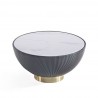 Manhattan Comfort Modern Anderson Coffee Table Upholstered in Grey Top Angle