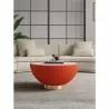 Manhattan Comfort Modern Anderson Coffee Table Upholstered in Leatherette with Ceramic Faux Marble Tabletop Orange - Manhattan Comfort Modern Anderson Coffee Table Upholstered in Leatherette with Ceramic Faux Marble Tabletop Orange