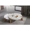 Whiteline Modern Living Mimeo Large Round Coffee Table With White Marble Paper Top - Lifestyle - Whiteline Modern Living Mimeo Large Round Coffee Table With White Marble Paper Top - Lifestyle