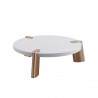 Whiteline Modern Living Mimeo Round Coffee Table With Matt White Top - Angled