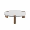 Whiteline Modern Living Mimeo Round Coffee Table With Matt White Top - Side - Whiteline Modern Living Mimeo Round Coffee Table With Matt White Top - Side