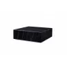 Whiteline Modern Living Cube Square Coffee Table In Black Marble With Casters - Angled - Whiteline Modern Living Cube Square Coffee Table In Black Marble With Casters - Angled