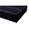 Whiteline Modern Living Cube Square Coffee Table In Black Marble With Casters - Edge Close-up