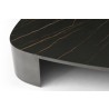 Whiteline Modern Living Tori Small Coffee Table In Black and Gold Ceramic Top - Edge Close-up