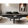 Whiteline Modern Living Luna Coffee Table In Oak Veneer Top Ans Solid Birch Base - Lifestyle