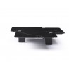 Whiteline Modern Living Amora Coffee Table In Top In Black Marble with Brushed Stainless-Steel Caps - Front
