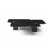 Whiteline Modern Living Amora Coffee Table In Top In Black Marble with Brushed Stainless-Steel Caps - Front - Whiteline Modern Living Amora Coffee Table In Top In Black Marble with Brushed Stainless-Steel Caps - Front
