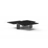 Whiteline Modern Living Amora Coffee Table In Top In Black Marble with Brushed Stainless-Steel Caps - Side