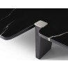 Whiteline Modern Living Amora Coffee Table In Top In Black Marble with Brushed Stainless-Steel Caps - Leg Close-up