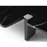 Whiteline Modern Living Amora Coffee Table In Top In Black Marble with Brushed Stainless-Steel Caps - Leg Close-up - Whiteline Modern Living Amora Coffee Table In Top In Black Marble with Brushed Stainless-Steel Caps - Leg Close-up