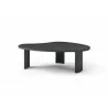 Whiteline Modern Living Pam Coffee Table In Black Oak Top and Wood Ribbed Black Matt Base - Front Angled - Whiteline Modern Living Pam Coffee Table In Black Oak Top and Wood Ribbed Black Matt Base - Front Angled