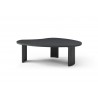 Whiteline Modern Living Pam Coffee Table In Black Oak Top and Wood Ribbed Black Matt Base - Front Angled