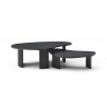 Whiteline Modern Living Pam Coffee Table In Black Oak Top and Wood Ribbed Black Matt Base - Side