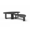 Whiteline Modern Living Pam Coffee Table In Black Oak Top and Wood Ribbed Black Matt Base - Angled View - Whiteline Modern Living Pam Coffee Table In Black Oak Top and Wood Ribbed Black Matt Base - Angled View