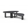 Whiteline Modern Living Pam Coffee Table In Black Oak Top and Wood Ribbed Black Matt Base - Angled View