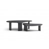 Whiteline Modern Living Pam Coffee Table In Black Oak Top and Wood Ribbed Black Matt Base - Front