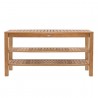 Royal Teak Console Table With Two Shelves Front View