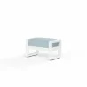Newport Ottoman in Canvas Skyline, No Welt - Front Side Angle - Newport Ottoman in Canvas Skyline, No Welt - Front Side Angle