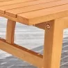 Vifah Kapalua Honey Nautical Eucalyptus Wooden Outdoor Sofa Table, Upper Seat Closeup View - Vifah Kapalua Honey Nautical Eucalyptus Wooden Outdoor Sofa Table, Upper Seat Closeup View