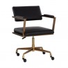 Sunpan Ventouz Office Chair - Vintage Black - Front Side Angle