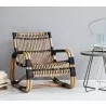 Cane-Line Curve Lounge Chair INDOOR - Black binding close view - Cane-Line Curve Lounge Chair INDOOR - Black binding close view