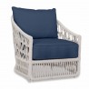 Dana Rope Club Chair in Spectrum Indigo w/ Self Welt - Front Side Angle