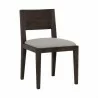 Sunpan Francis Dining Chair in Dark Brown-Linoso Light Grey - Front Side Angle - Sunpan Francis Dining Chair in Dark Brown-Linoso Light Grey - Front Side Angle