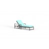 Pietra Chaise in Dupione Celeste, No Welt - Front Side Angle