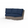 Coronado Curved Loveseat in Spectrum Indigo w/ Self Welt - Front Side Angle